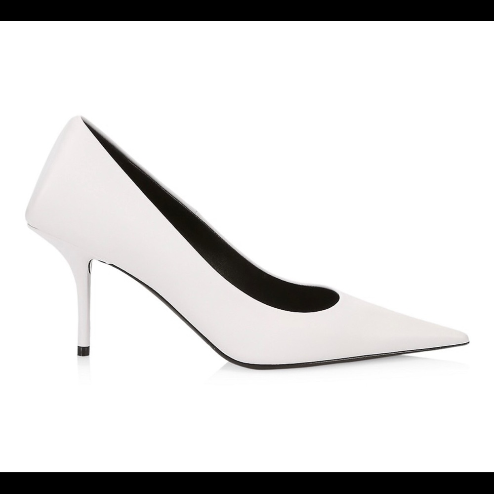 White Balenciaga Knife Pumps